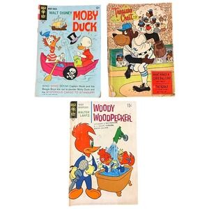 Vintage Gold Key Comic Book Lot Woody Woodpecker Moby Duck Treasure Chest 1960s